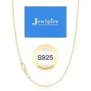 1mm 1.2mm Cable Chains 925 Sterling Silver Chain Necklace for Women, 14k Gold Pl